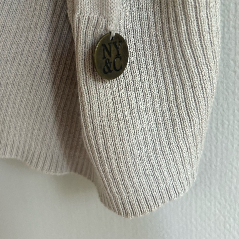 Y2K NEW YORK & COMPANY 90s Silk Blend Cardigan Academia Minimalist Capsule Sz M - Picture 11 of 14